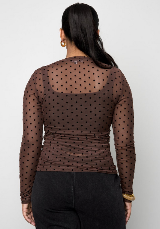 Mesh top stippen Nora Bruin