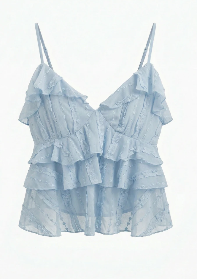 Top stippen Nomée Licht blauw