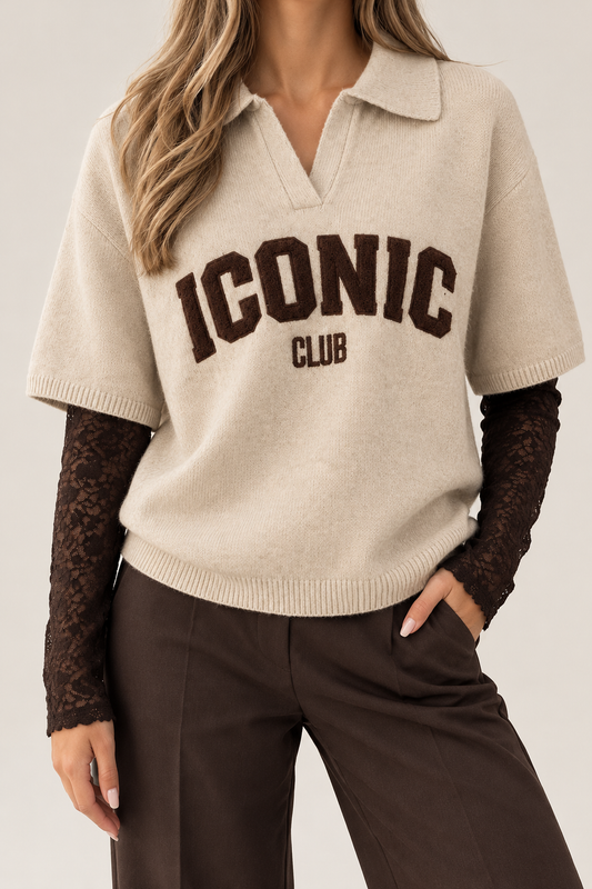 Polo Iconic met kanten mouwen (Pre-order 1-11)