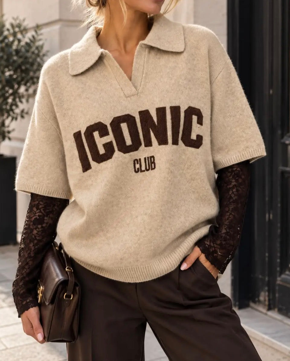 Polo Iconic met kanten mouwen (Pre-order 1-11)