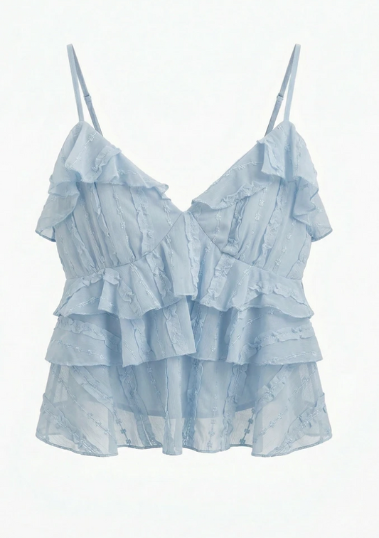 Top stippen Nomée Licht blauw